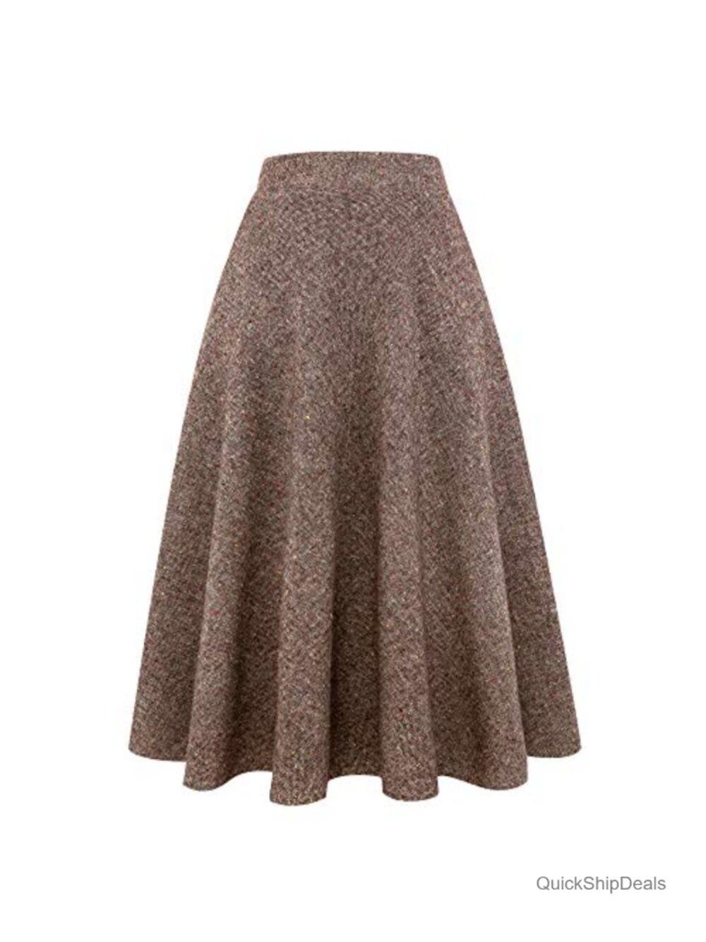 Women's High Waisted A-Line Plaid Wool Skirt with Pockets Winter